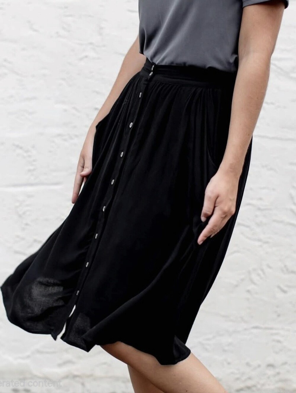 Greta Button Front Midi Skirt (size S)